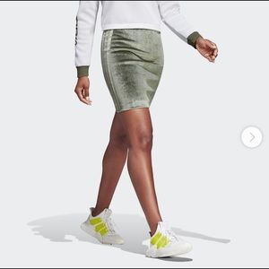 Gorgeous Green Velvet Adidas Skirt - Size L